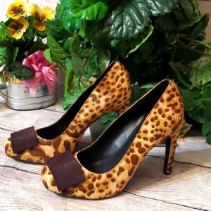 NWT Elizabeth and James Calf Hair Heels